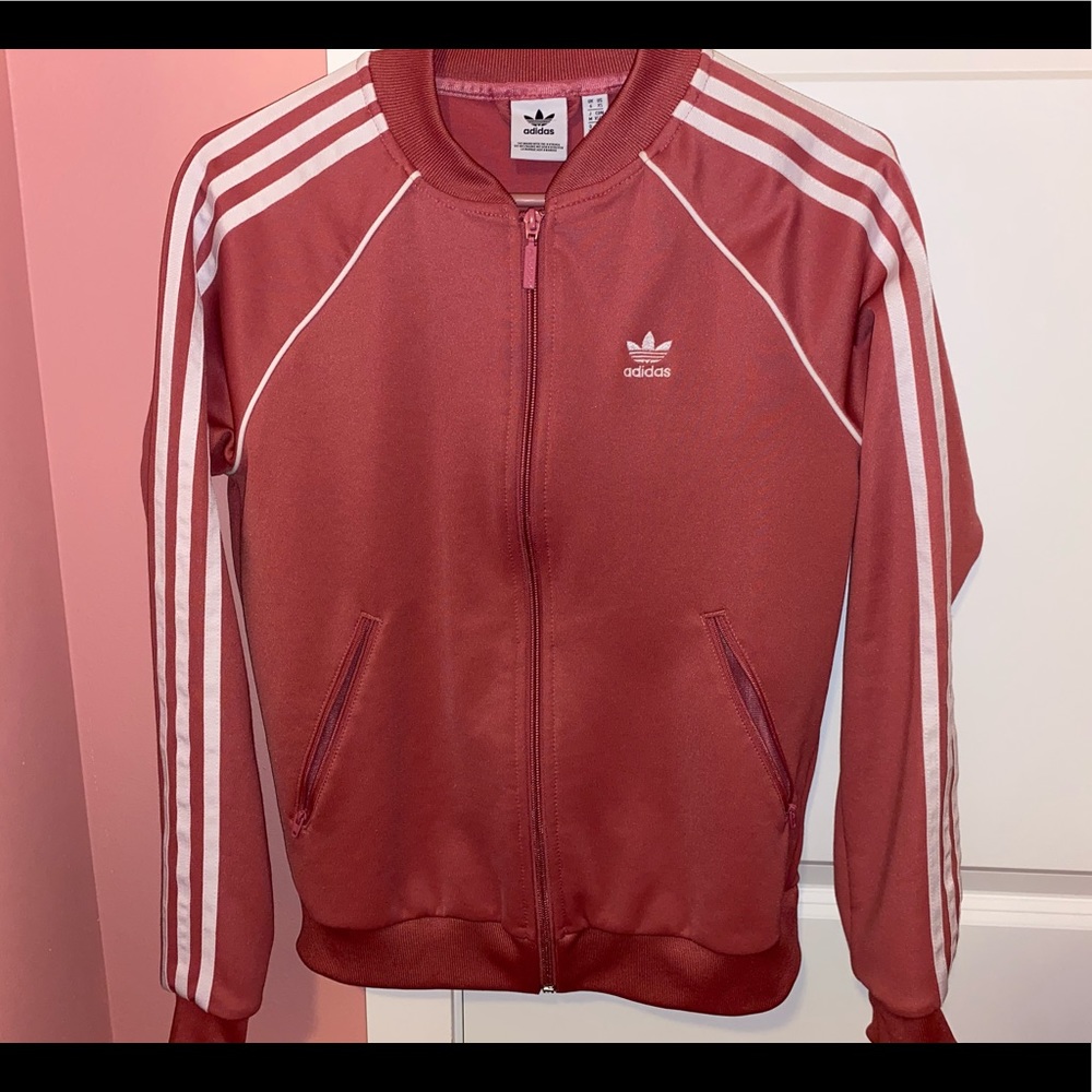 Rose pink adidas jacket XS